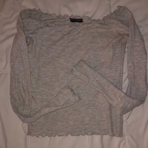 BRANDY MELVILLE cropped grey longsleeve!!